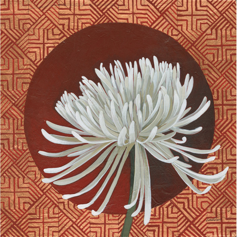 «Morning Chrysanthemum III» par Kathrine Lovell - peinture sur toile tendue, H 20 po x l 20 po