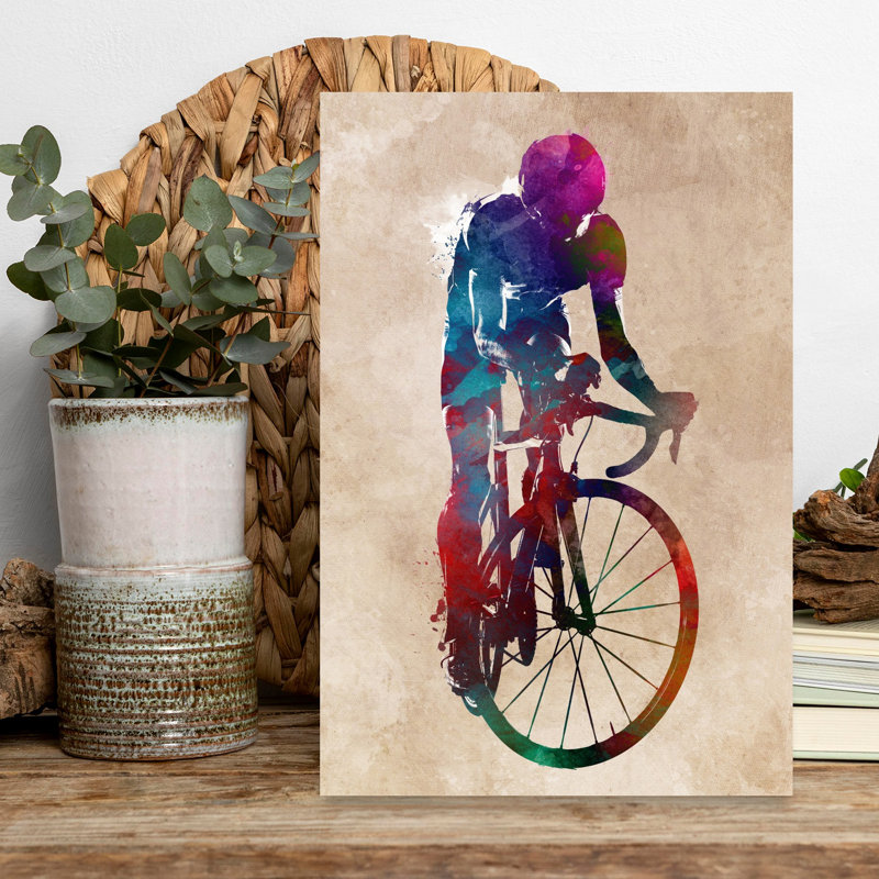 «Vibrant Cycling Sprint», art mural contemporain, H 18 po x l 12 po