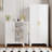 Small White Metal Accent Storage Cabinet with Lock for Home Office Kitchen-1402727361