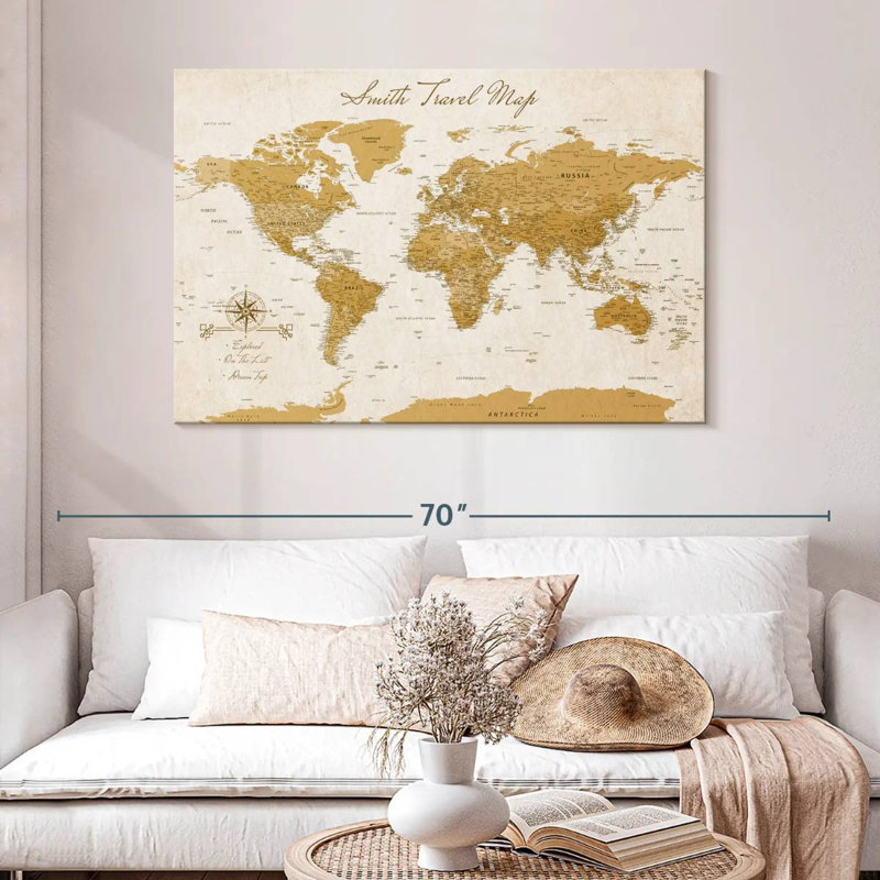 Pin de voyage personnalisé Amitabh World, H 32 po x l 48 po, Oui