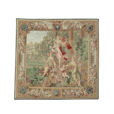 Hand-Knotted High-Quality Blue and Green Area Rug