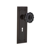 Mission Plate with Decorative Keyhole and Crystal Black Door Knob