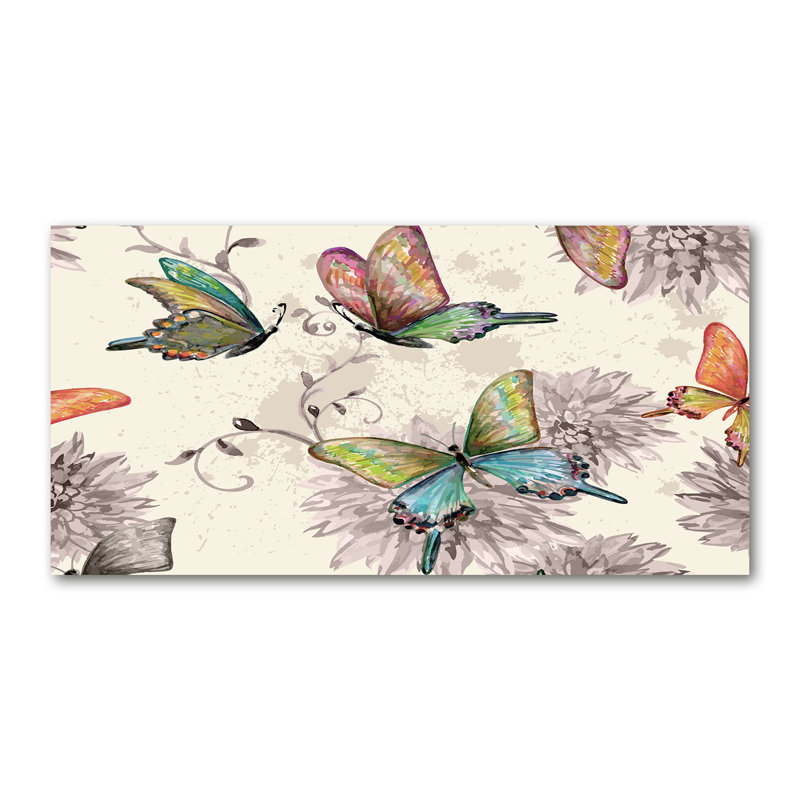 Butterflies And Flowers - Wrapped Canvas Print