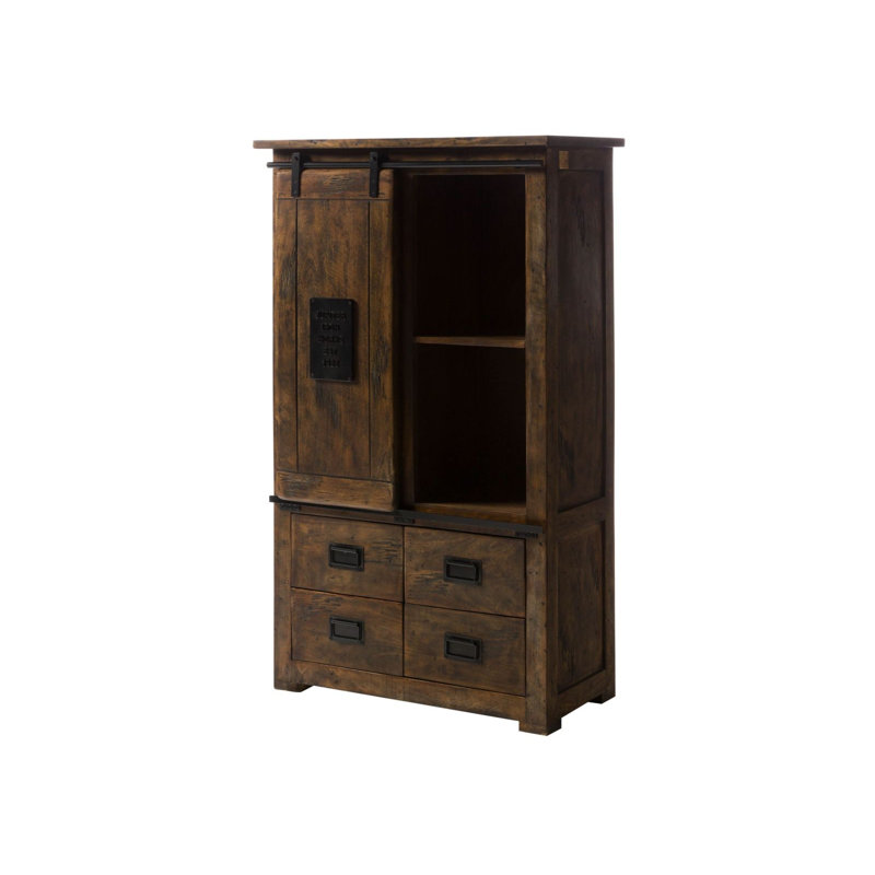 1 Door Wardrobe, Brown Lacquered
