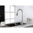 Pull Down Single Handle Stainless Steel Kitchen Sink Faucet, Brushed Nickel Design, 360 Rotatable High Nozzle, Three Water Output Modes For Different Uses, Lever Control, Dirt Surface Treatment-448549526