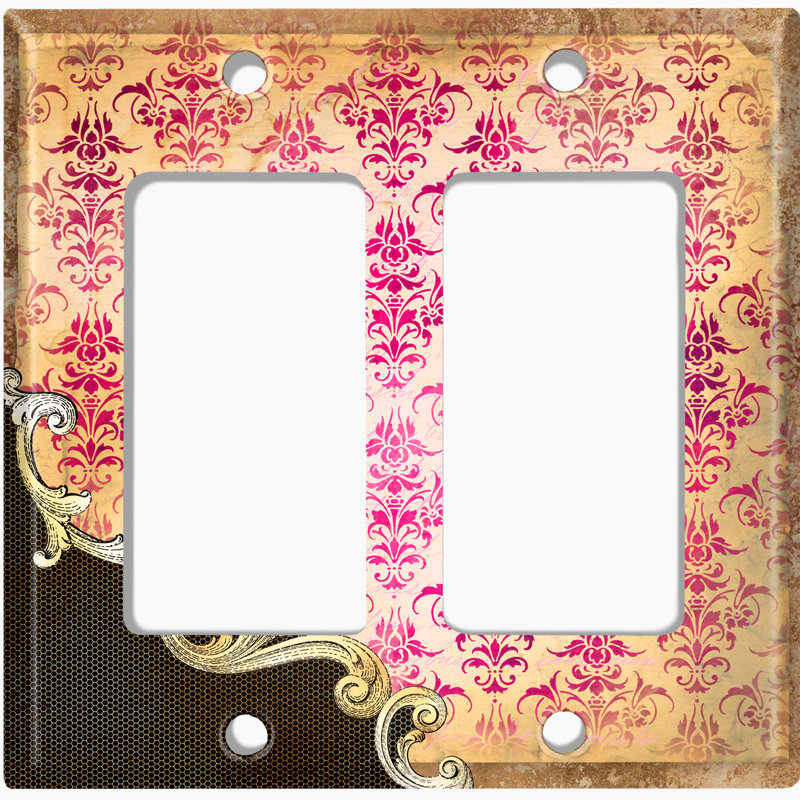 Patterned 2 - Gang Toggle Light Switch Standard Wall Plate