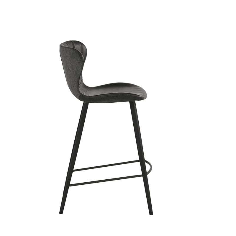 Arabella Barstool - Bravo Portabella / Polo Club Kohl Grey, Bar Stool (30" Seat Height), Black