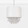 26cm H x 25cm W Cotton Drum Pendant Shade ( Uno ) in Ivory Off White With Clear Jewels