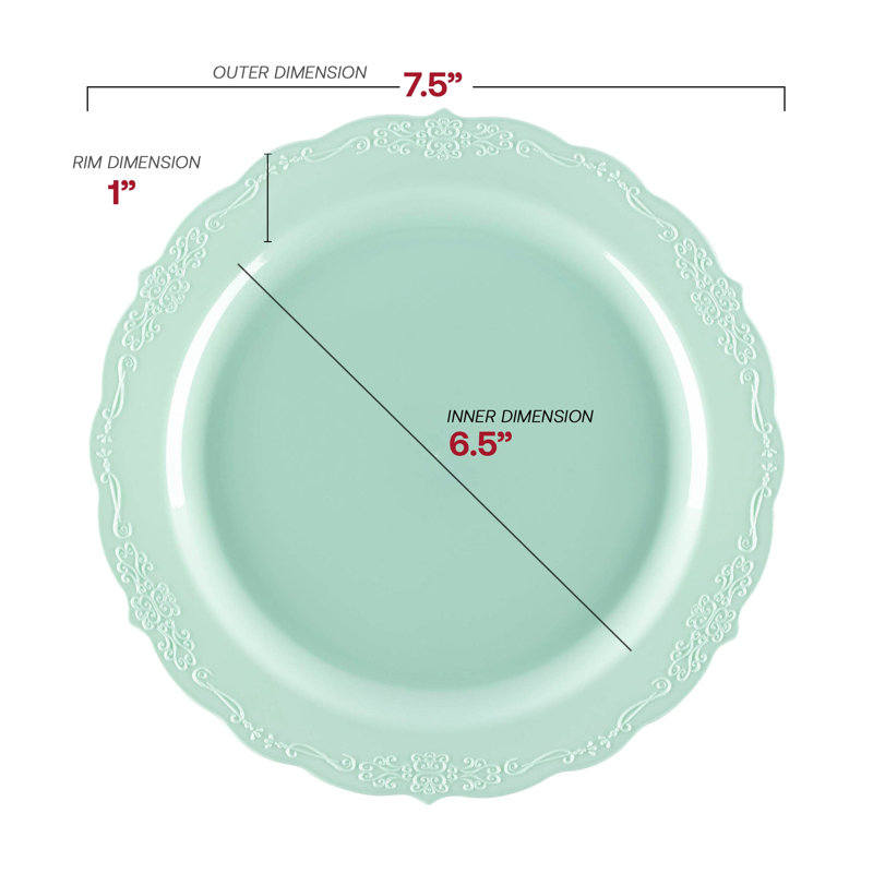 Turquoise Vintage Round Disposable Plastic Dinnerware Value Set - 120 Sets