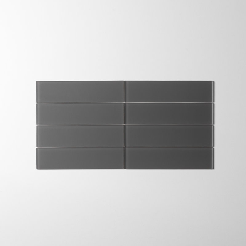 2 po x 8 po Carrelage en verre, Carbone mat