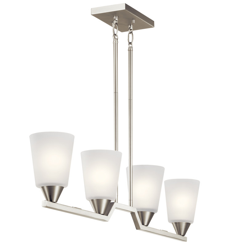  Lustre linéaire 4Lt, Nickel brossé