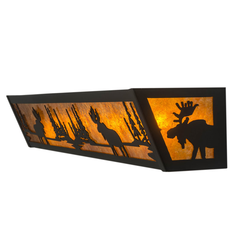 Rustic Lodge 4 - Light Bath Bar, 6" H x 36" W x 7" D, Black