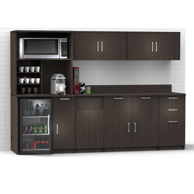 Buffet Sideboard Kitchen Break Room Lunch Coffee Kitchenette Cabinets 7 Pc Espresso – Factory Assembled (Furniture Items Purchase Only) -  Breaktime, 7577