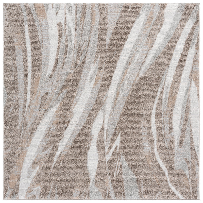 Wave Performance Abstract Indoor Rug, Square 6'7"