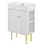 Meuble-lavabo de salle de bain en céramique 21,6 po - Meuble-lavabo moderne blanc avec rangement, meuble, armoire, lavabo, porte à fermeture en douceur et meubles
