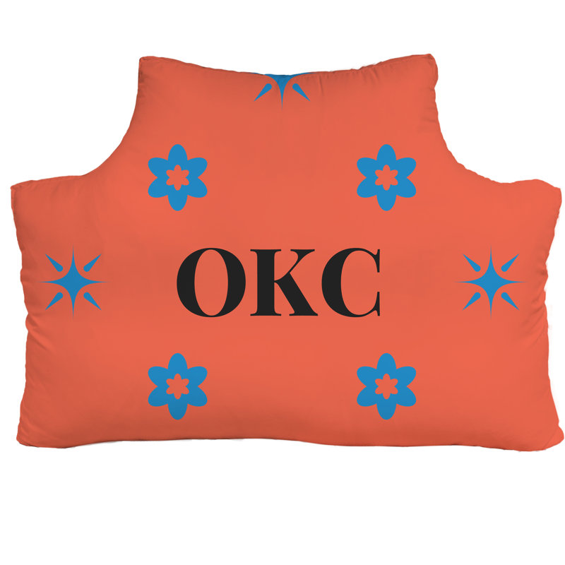 Tête de lit simple Oklahoma City , Orange / Noir / Bleu, Rectangulaire H 29,5 po x l 59,5 po