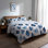 Ensemble de literie 3 pièces Modern - Ensemble de housse de couette et coussin décoratif scandinave bleu et blanc