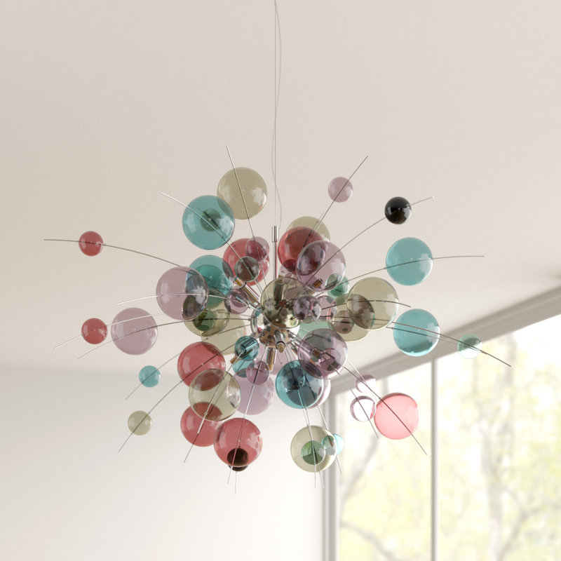 Gael 10 - Light Chandelier, Multi/Clear