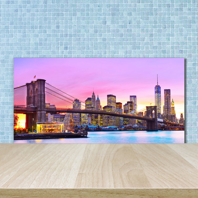 Aldayshein Pink - Manhattan New York - No Frame Print on Glass
