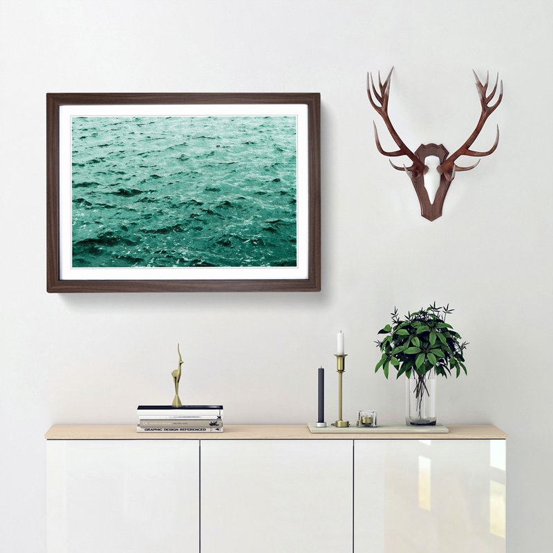 Choppy Waters - Picture Frame Painting Print, 27cm H x 36cm W x 2cm D, Walnut Framed