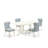 5 Piece Dining Room Table Set Includes an Oval Wooden Table with Butterfly Leaf and 4 Baby Blue Linen Fabric Upholstered Chairs, Linen White-1918476988