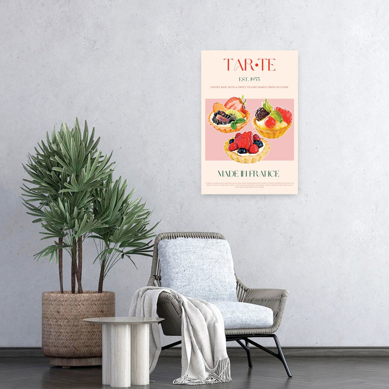 Tartelettes aux fruits français, H 24 po x l 16 po