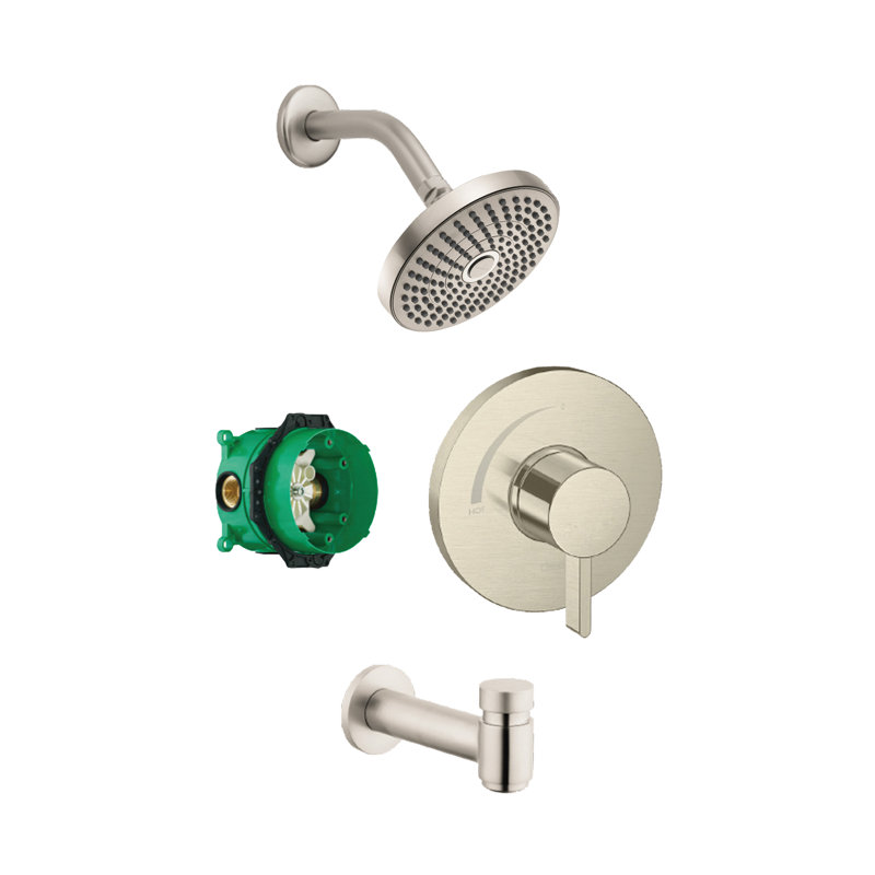 Ensemble de baignoire / douche à pression équilibrée avec iBox hansgrohe Croma Select S, 2,5 gallons par minute, en bronze brossé