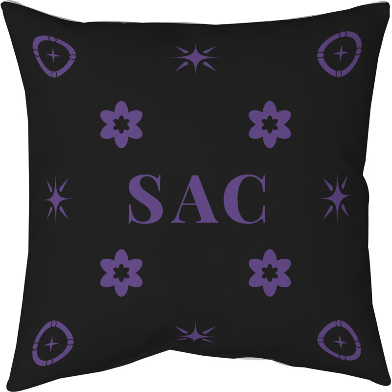 Coussin en coton noir Sacramento