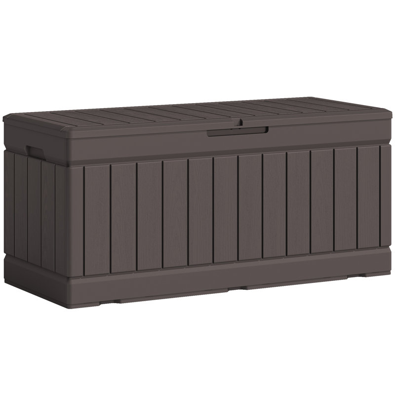 Coffre de terrasse verrouillable résistant à l'eau de l 45,3 po Furmax, Brun