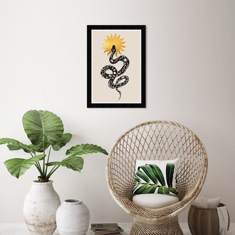 " "Apollo's Snake", Boho Asian Texture Serpent Traditional Gold "