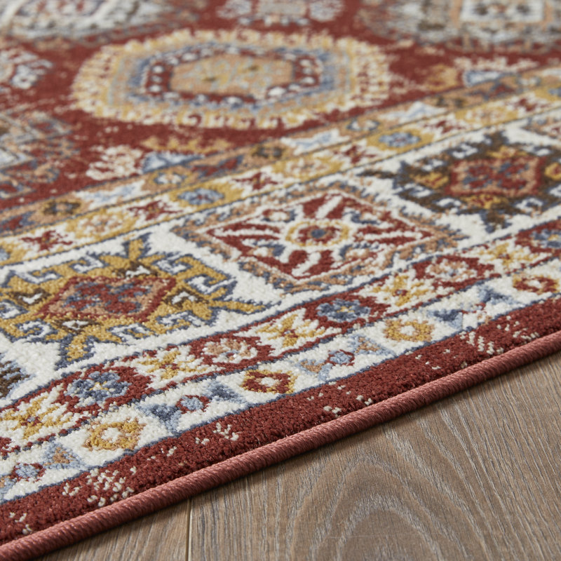 Tapis oriental en polypropylène tissé à la main Raavi, Rectangle 4 pi x 6 pi