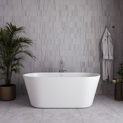 59" Streamline Soaking Freestanding Tub With Internal Drain