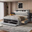 Lit plateforme tapissier Shirae-1342655477