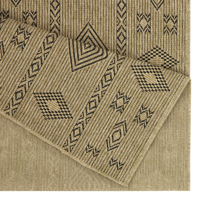 Jute/Black Indoor/Outdoor Area Rug - 2 Ft. 7 In. X 7 Ft. 3 In., Runner 2'7" x 7'3"