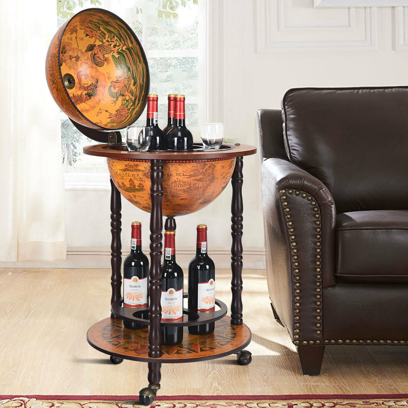 Wood Globe Bar