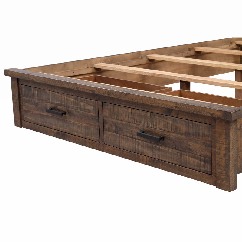 Solid Wood Standard Storage Bed