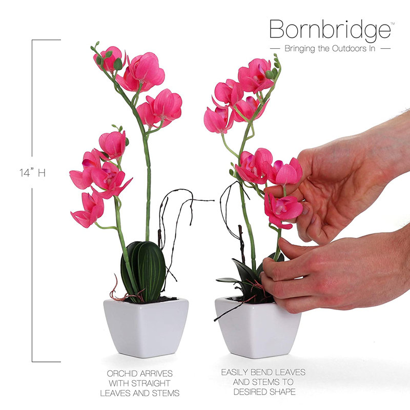 Orchidée artificielle dans un vase, Rose vif