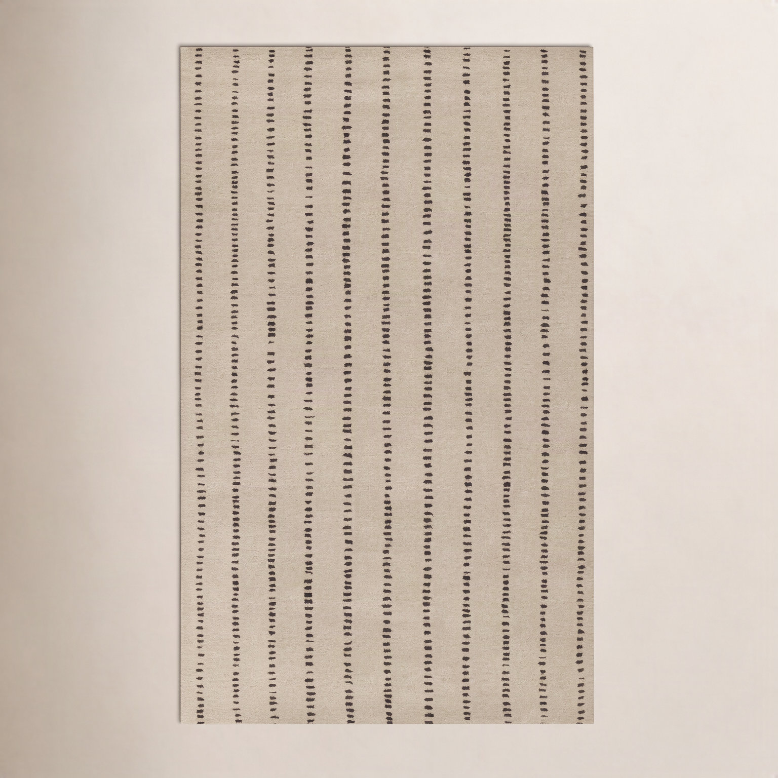 Austen Beige Hand-Tufted Striped Wool Rug, Rectangle 8' x 10'