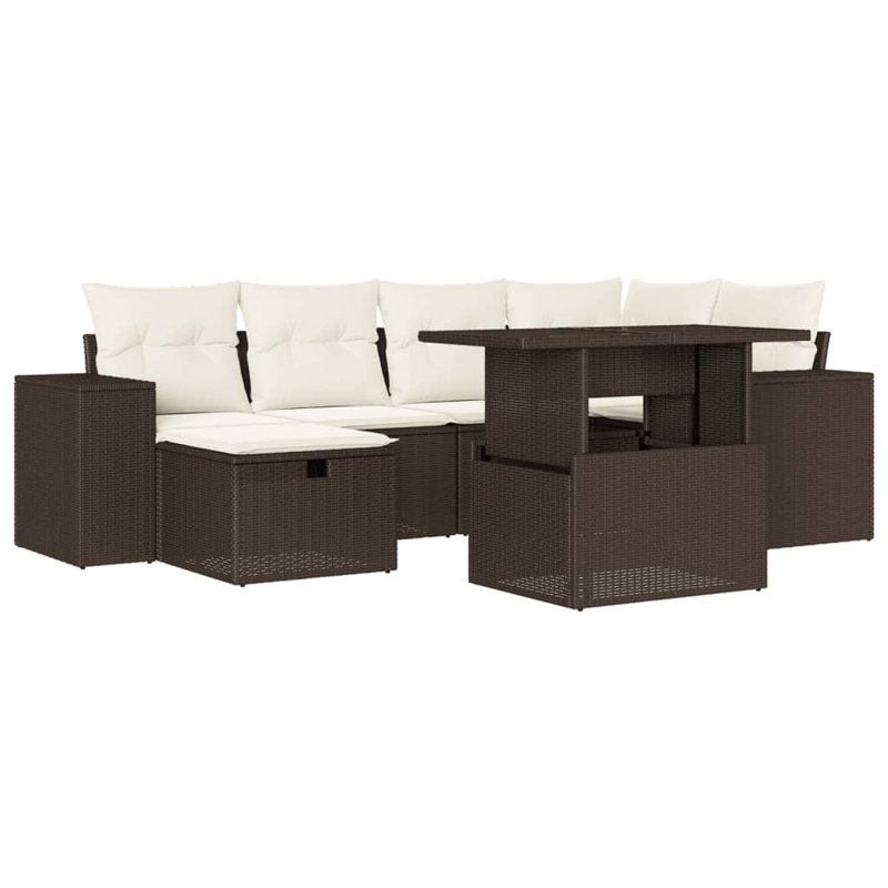 Grand canapé modulaire en rotin PE Vidaxl