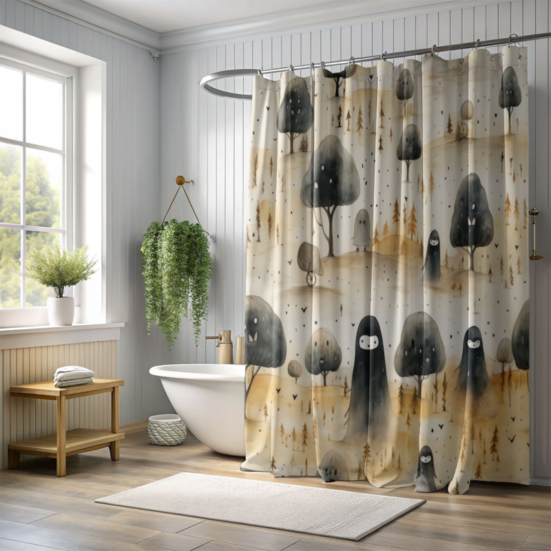 Witchy Autumn - Rideau de douche Premium, H 74 po x l 71 po