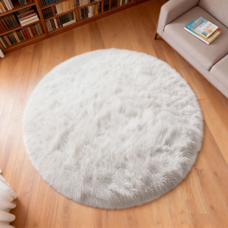 Classic Shaggy Area Rug,Ideal for multiple scenarios, 6*6ft, White