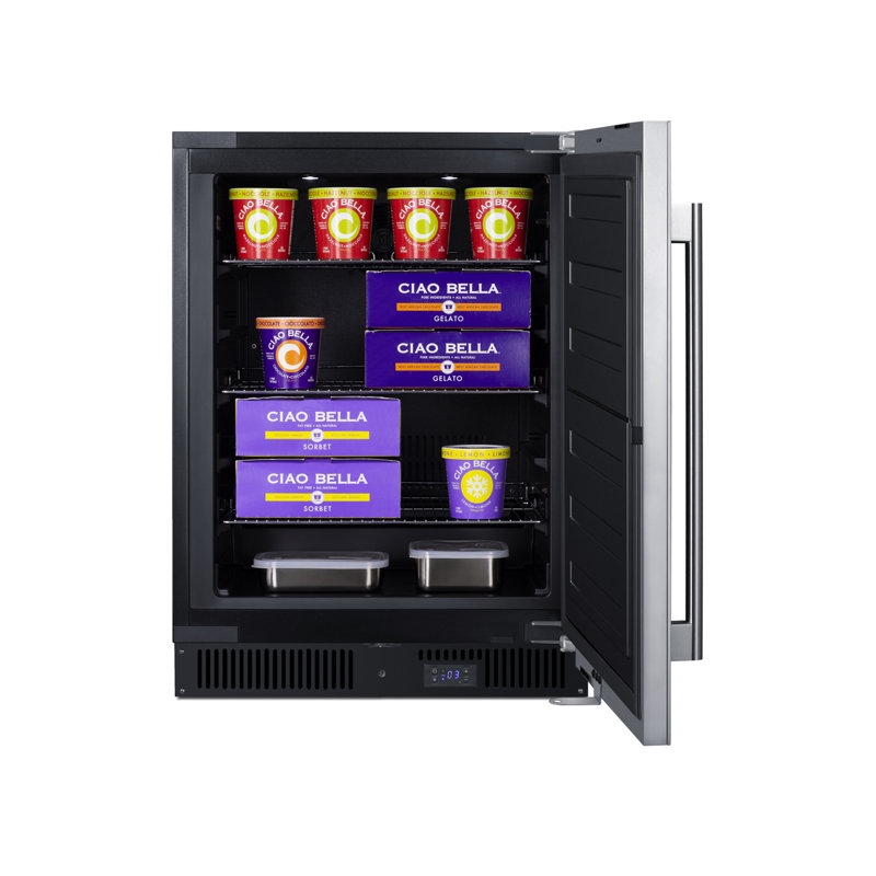 24" Wide Built-In All-Freezer, Black