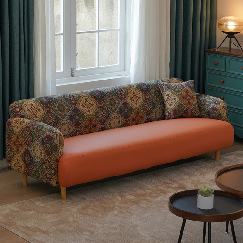 Salowitz Upholstered 82.6'' Sofa, Dark Orange