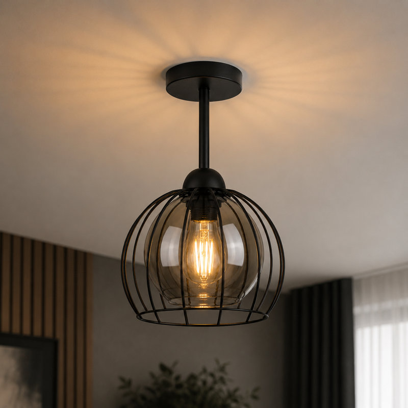 Glass Semi Flush Mount, 1