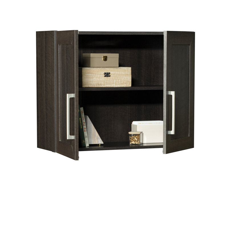 Armoire murale contemporaine, finition brune, armoire