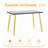 Modern Minimalist Glass Dining Table with Marble Texture & Gold Legs-188619244