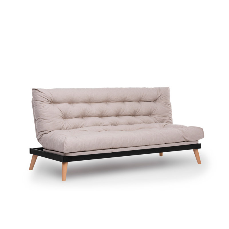 Allyssia 185cm Upholstered Convertible Sofa, Cream