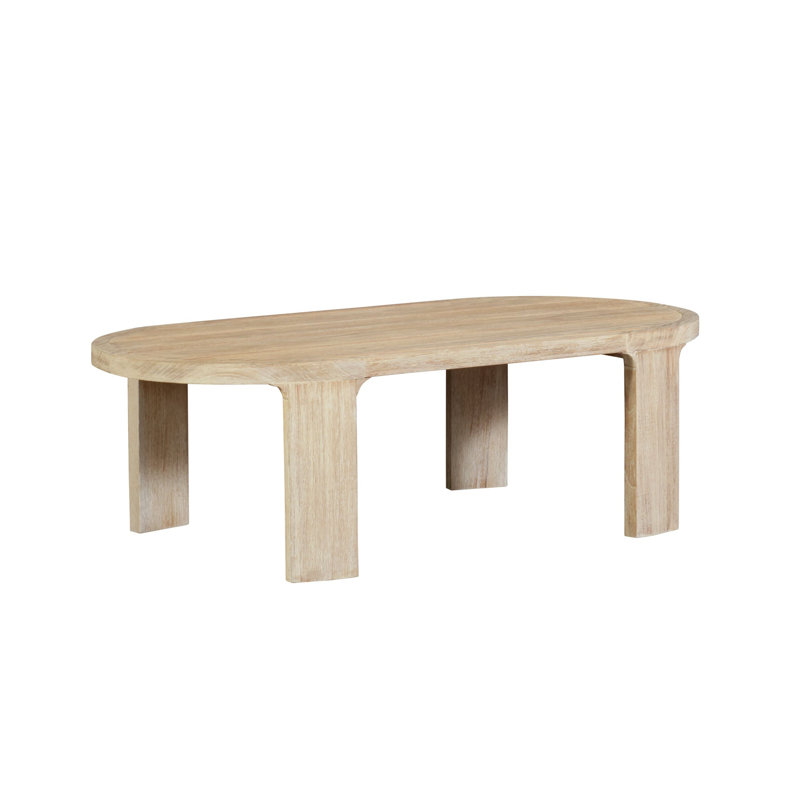 Eclipse Outdoor Solid Teak Wood Natural Look Coffee Table, Beige