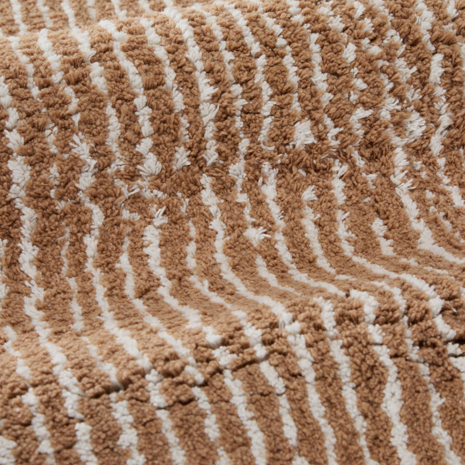 Pinstripe Cotton Bath Mat, Mocha, 24 in x 17 in