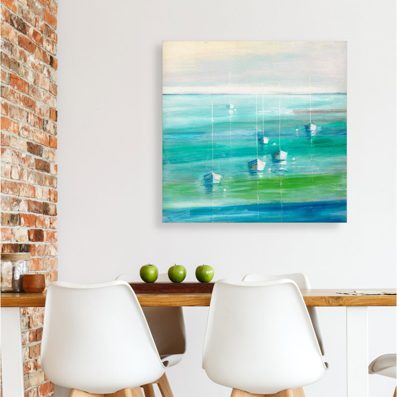 « marina del rey », peinture, H 32 po x l 32 po x P 1,5 po, Toile tendue